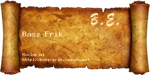 Basz Erik névjegykártya